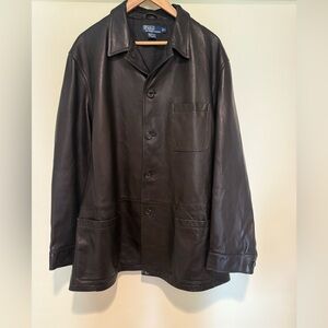 Ralph Lauren  Black Leather Jacket, size xl